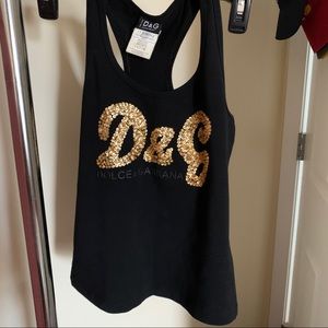 Dolce & Gabbana Sequin Monogram Tank Top
